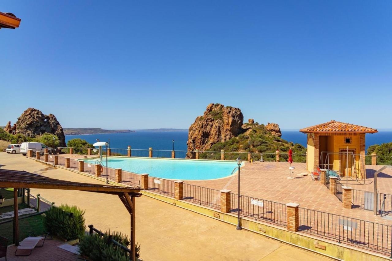 Вилла L'Estasi Tanca Piras A Bordo Piscina Con Vista Mare Nebida Экстерьер фото