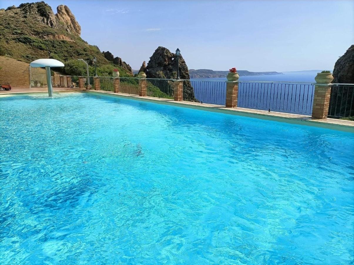 Вилла L'Estasi Tanca Piras A Bordo Piscina Con Vista Mare Nebida Экстерьер фото